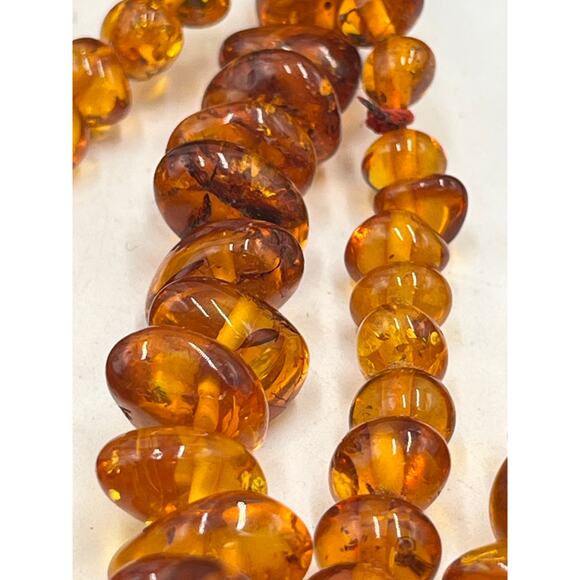 Vintage Natural Baltic Amber Beaded Necklace with graduated chunk beads 28” - Picture 9 of 10